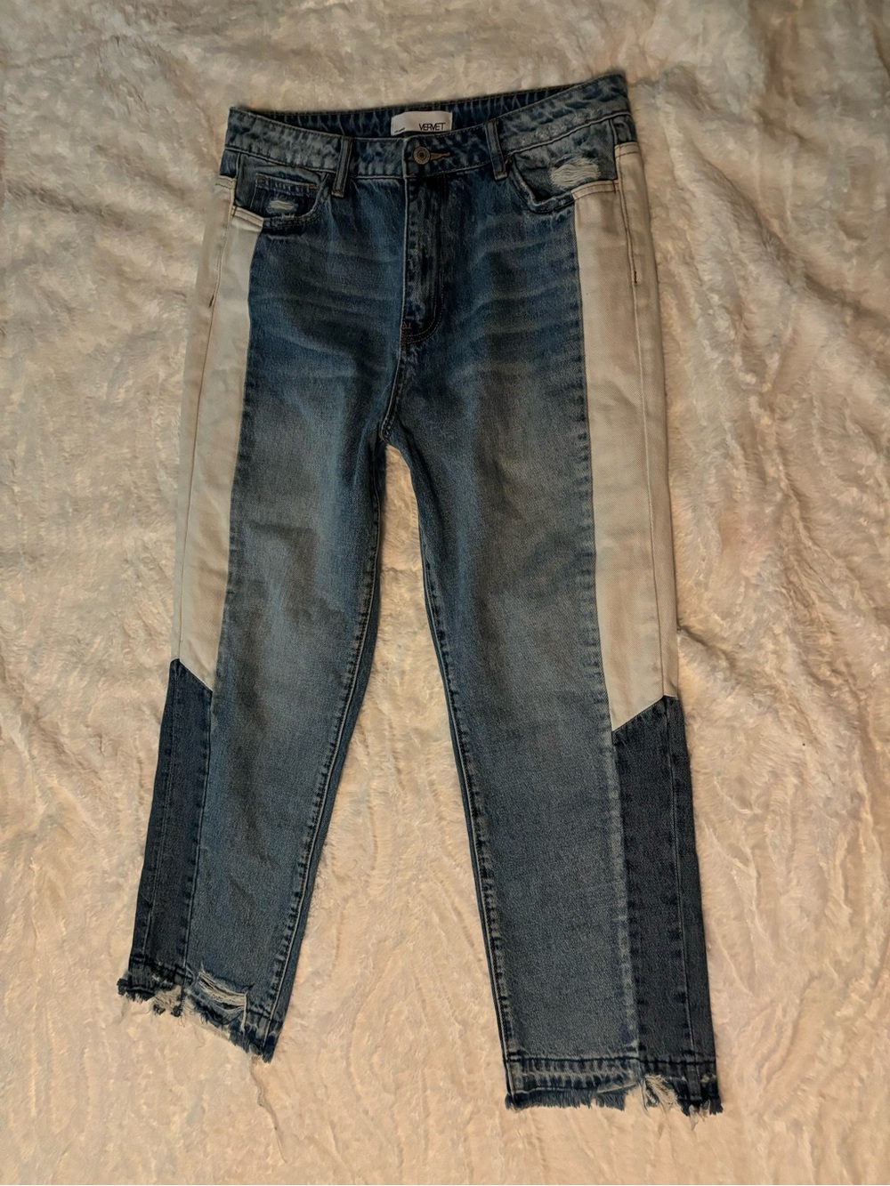 Women’s Vervet Cropped Jeans Size 29 Patchwork Destructed Style